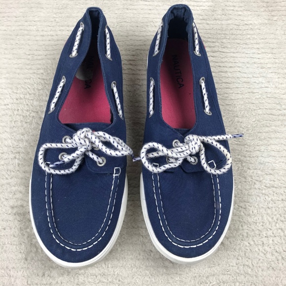 Nautica Boat Shoe Slip On Navy blue Sz. 5 loafer - Picture 7 of 8